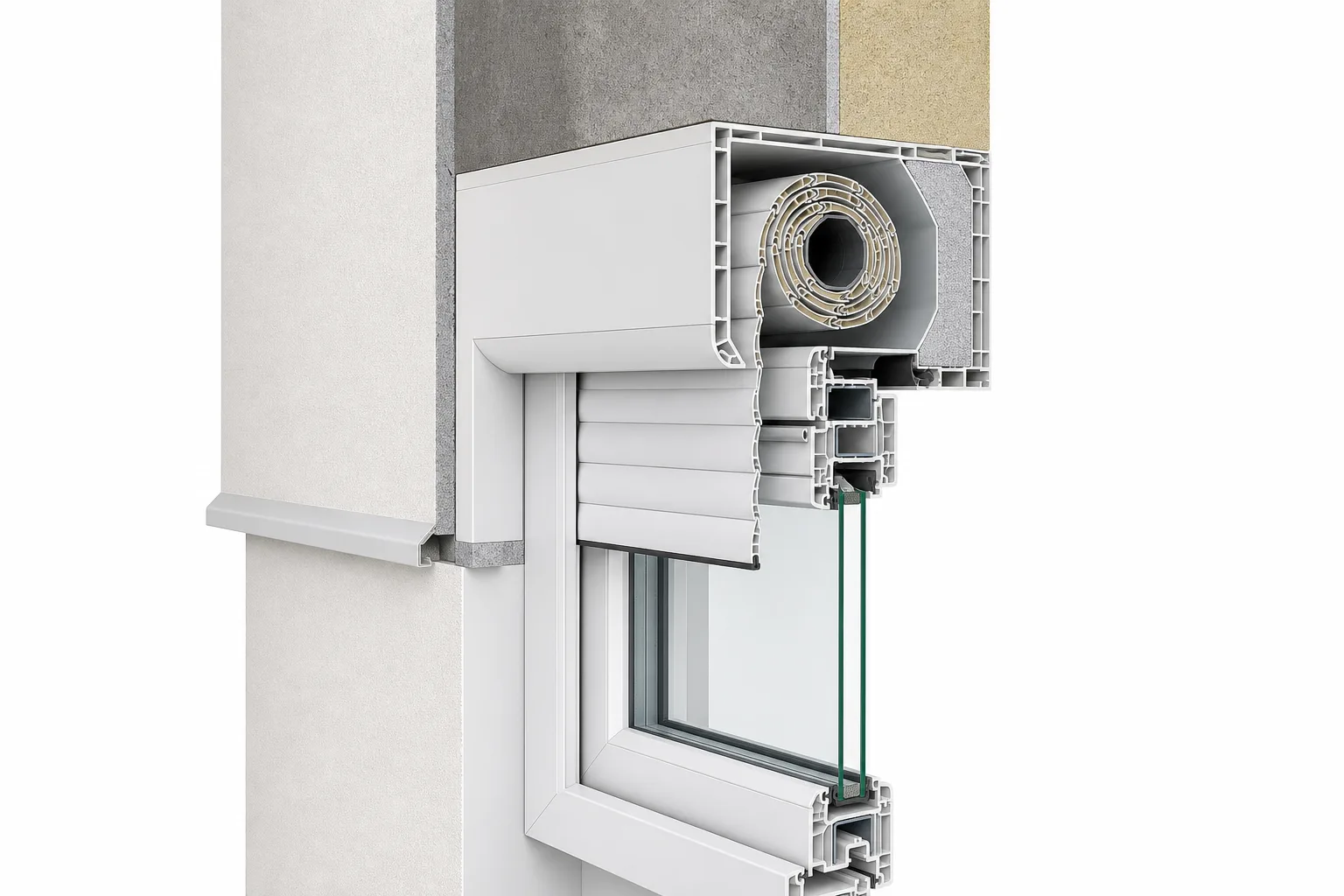 Ilustracija – ugradna PVC roletna, presek